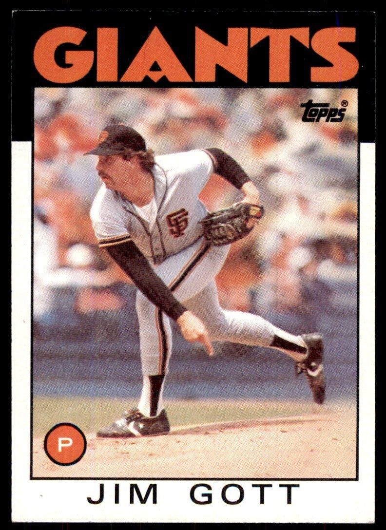 1986 Topps Baseball Card Jim Gott A San Francisco Giants #463