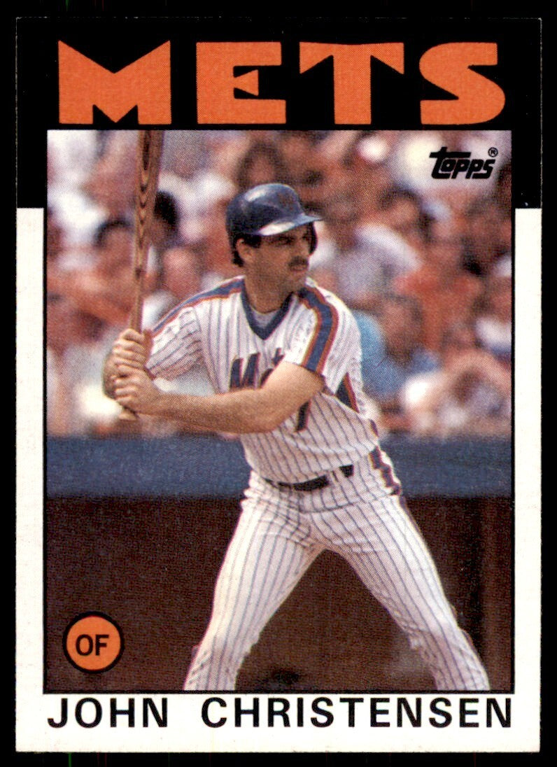 1986 Topps Baseball Card John Christensen Rookie A New York Mets #287