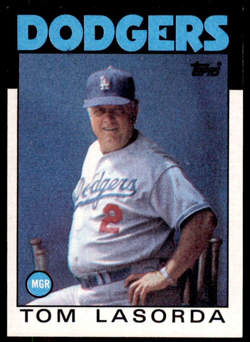 1986 Topps Baseball Card Tom Lasorda B Los Angeles Dodgers #291