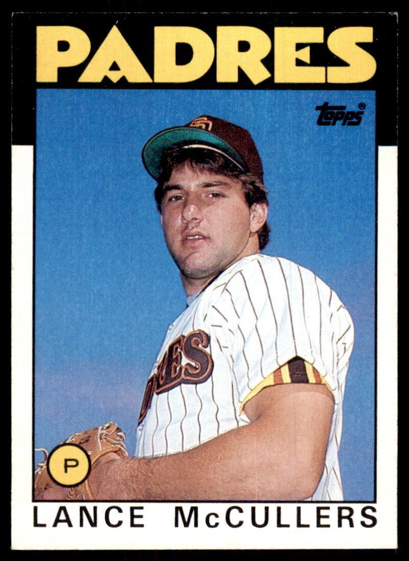 1986 Topps Baseball Card Lance McCullers Rookie A San Diego Padres #44
