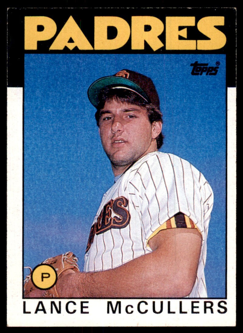 1986 Topps Baseball Card Lance McCullers Rookie C San Diego Padres #44