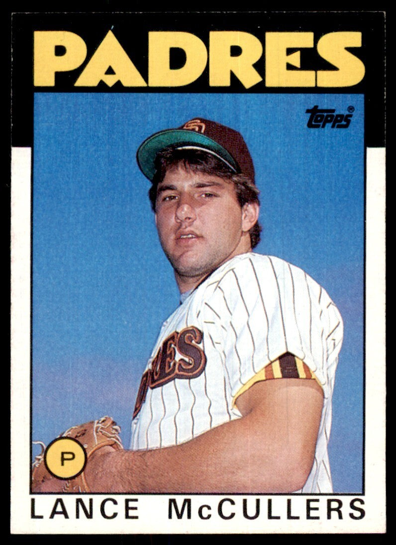 1986 Topps Baseball Card Lance McCullers Rookie D San Diego Padres #44