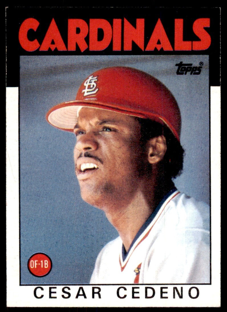 1986 Topps Baseball Card Cesar Cedeno C St. Louis Cardinals #224