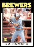 1986 Topps Baseball Card Ed Romero Milwaukee Brewers #317