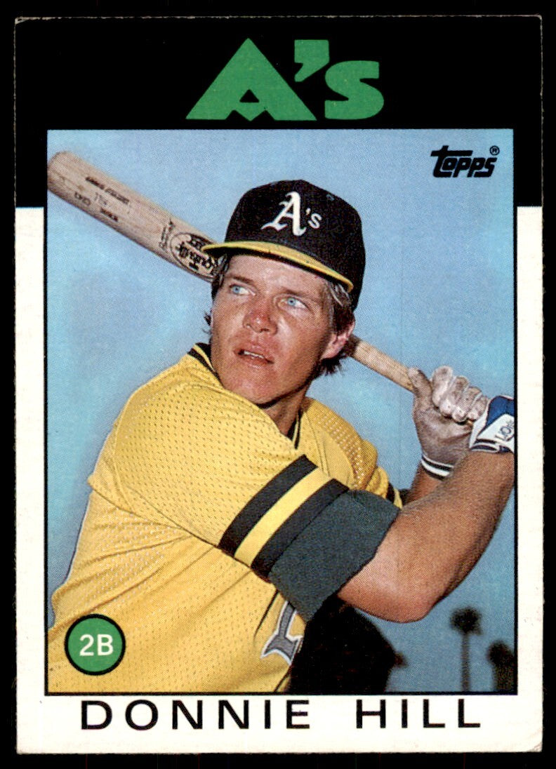 1986 Topps Baseball Card Donnie Hill A Oakland Athletics #484