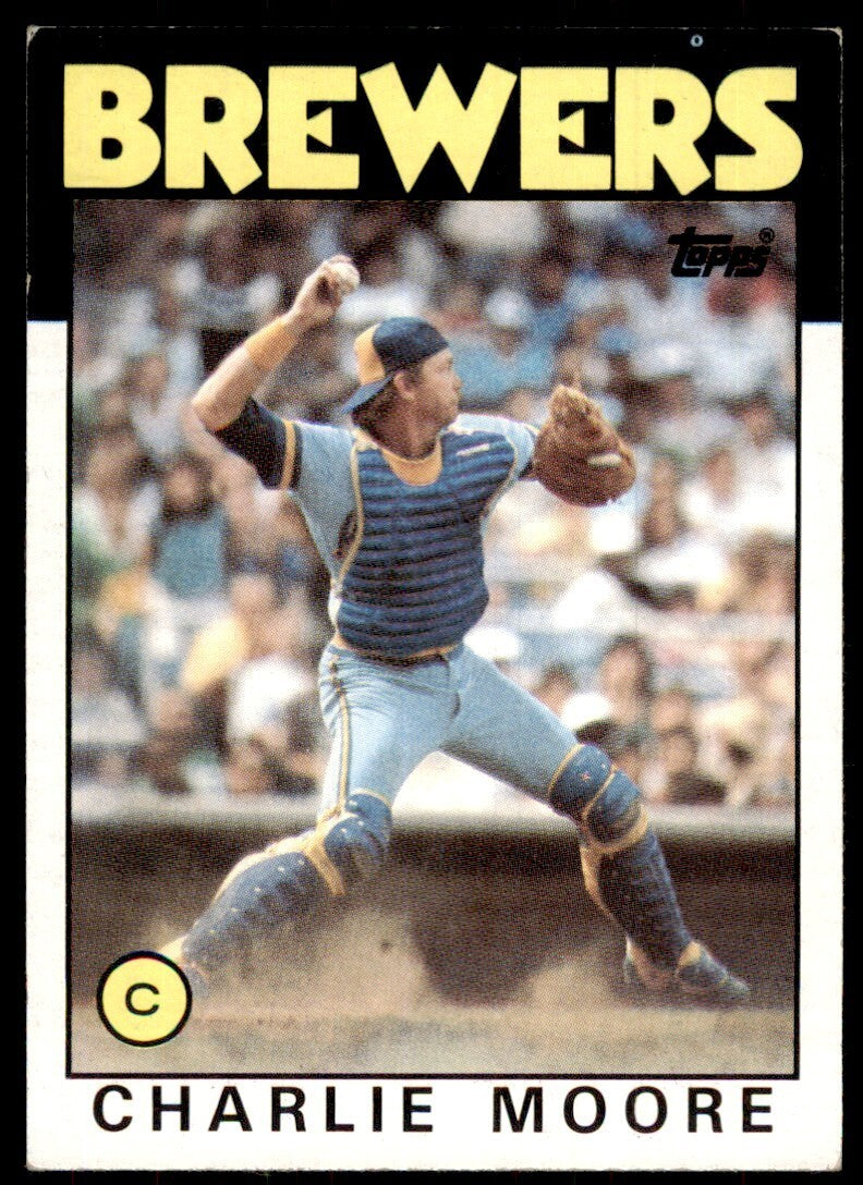 1986 Topps Baseball Card Charlie Moore Milwaukee Brewers #137