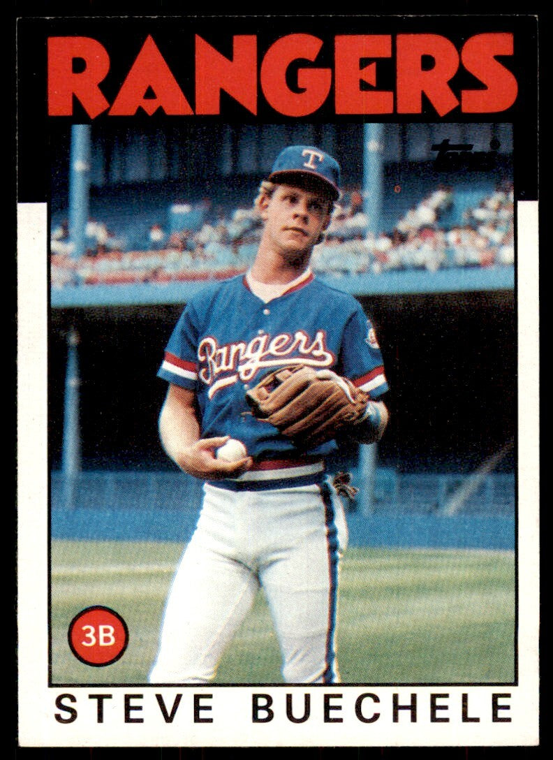 1986 Topps Baseball Card Steve Buechele Rookie Texas Rangers #397