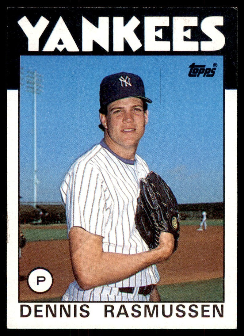 1986 Topps Baseball Card Dennis Rasmussen A New York Yankees #301