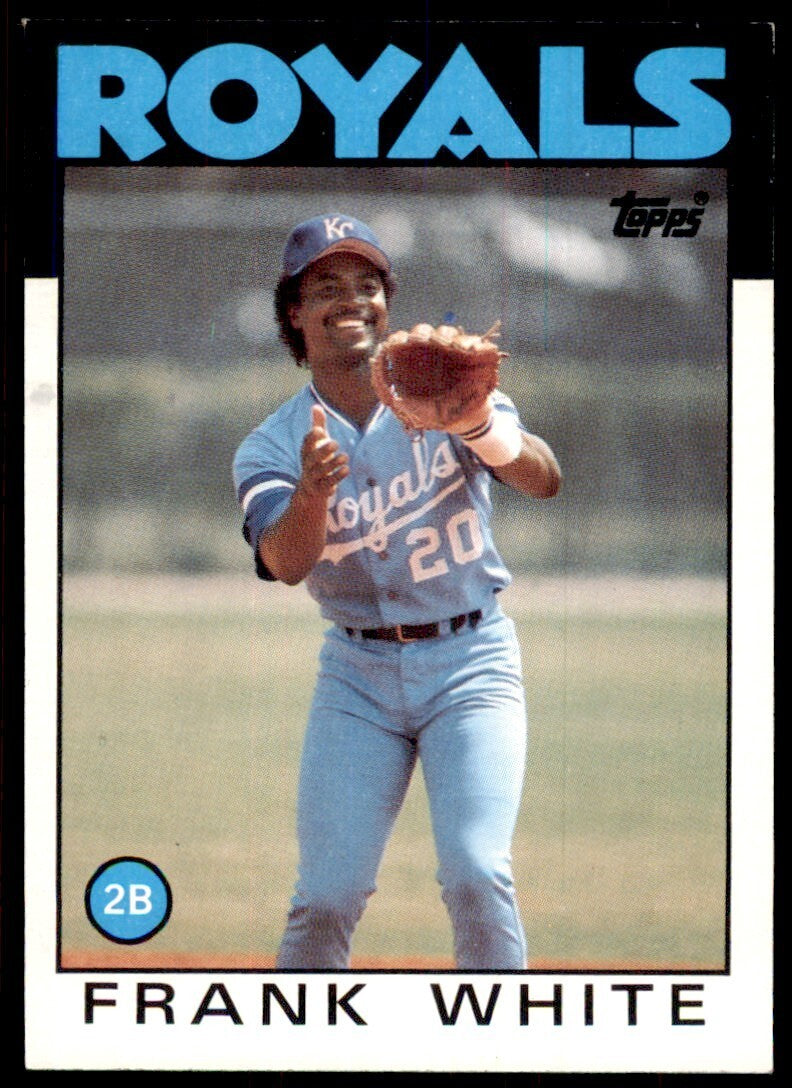 1986 Topps Baseball Card Frank White C Kansas City Royals #215