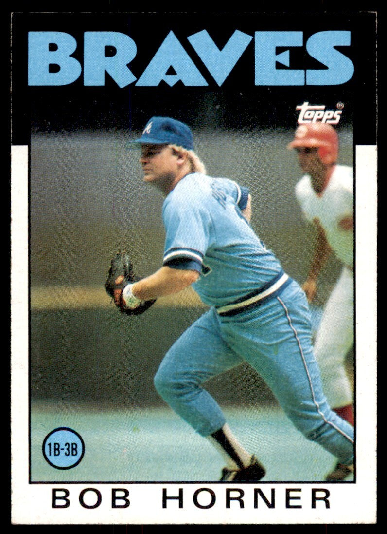 1986 Topps Baseball Card Bob Horner Atlanta Braves #220