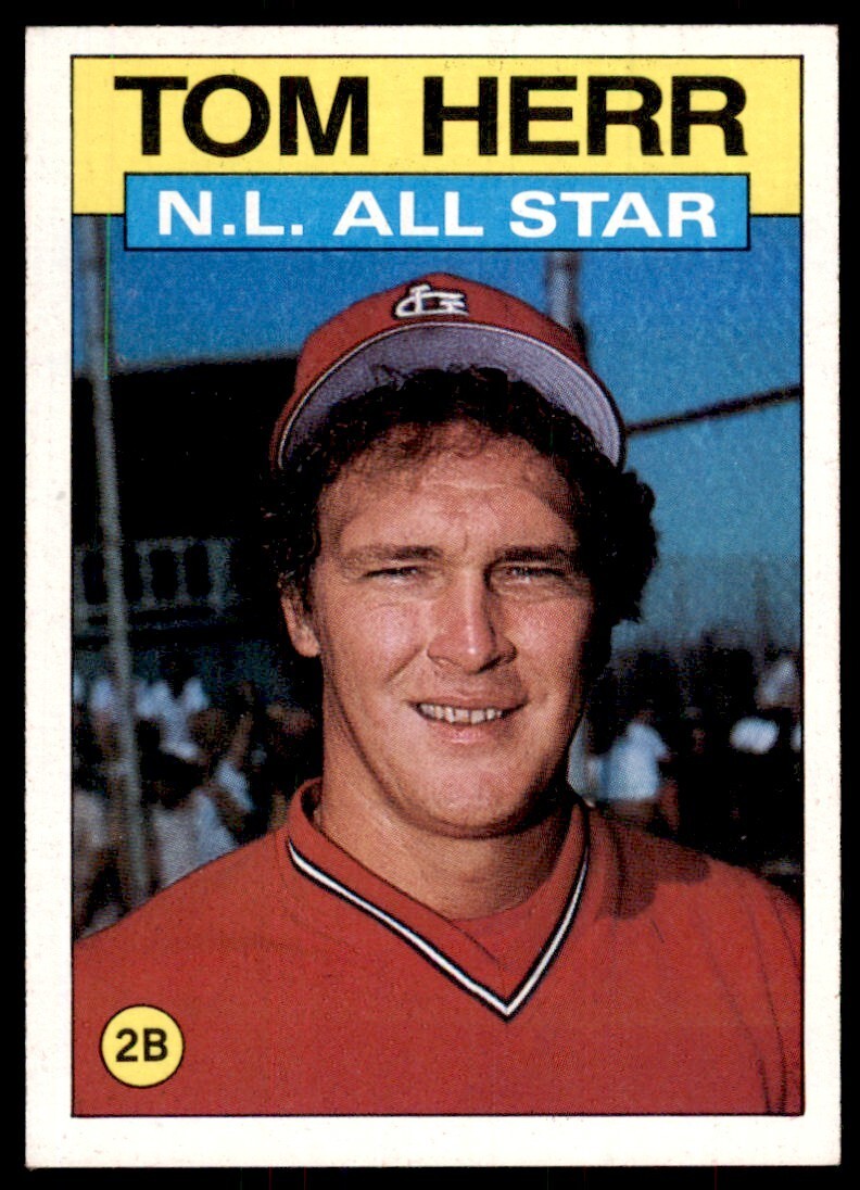 1986 Topps Baseball Card Tom Herr A St. Louis Cardinals #702