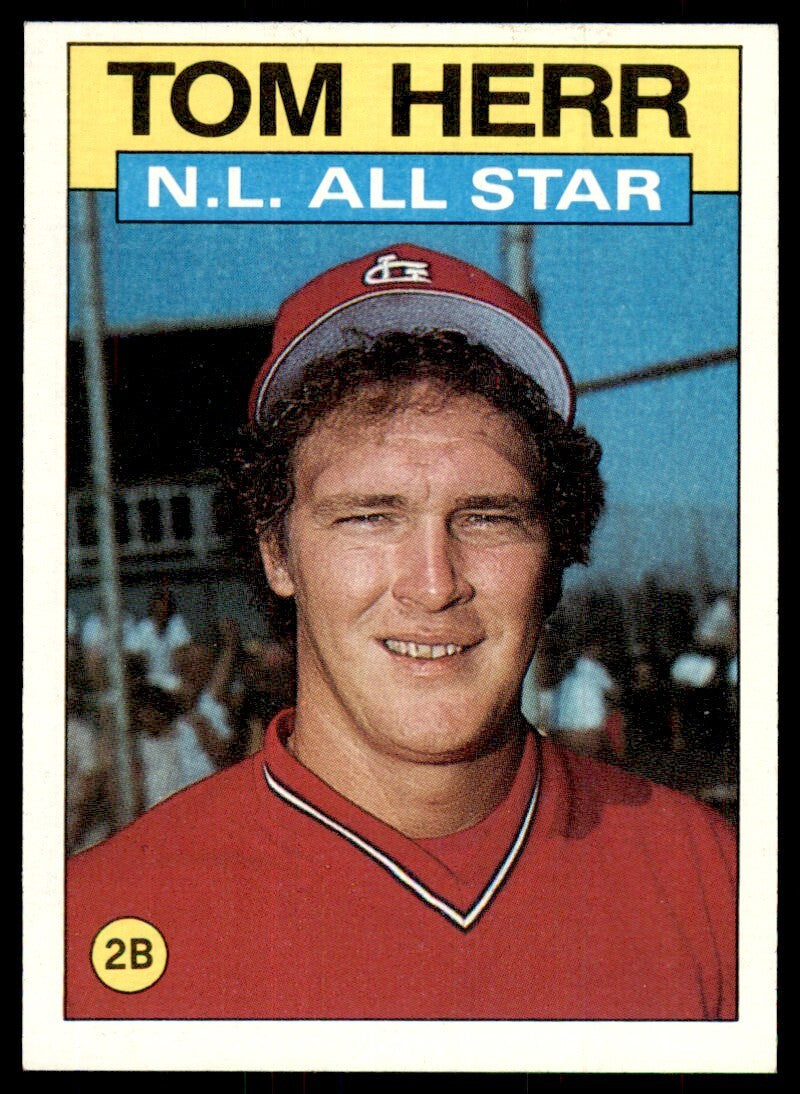 1986 Topps Baseball Card Tom Herr C St. Louis Cardinals #702