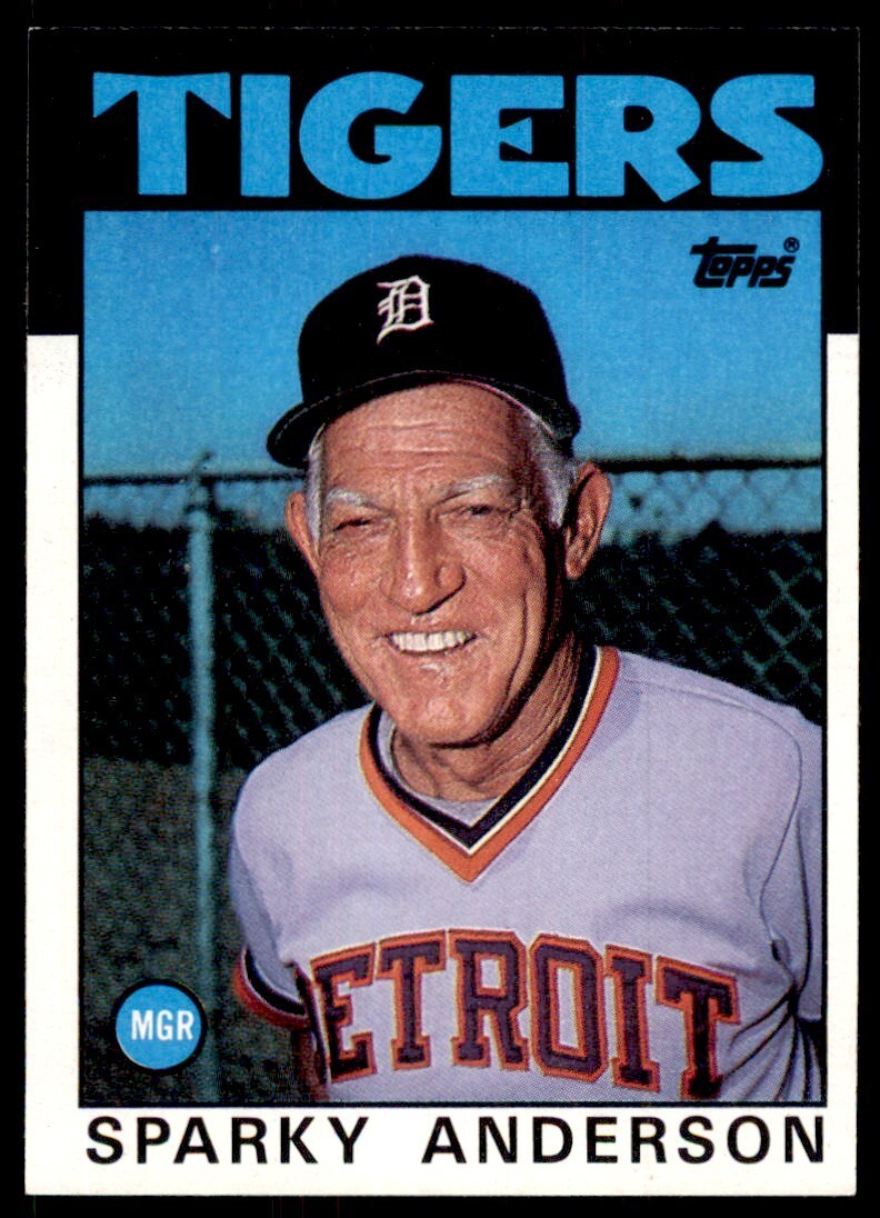 1986 Topps Sparky Anderson A Detroit Tigers #411