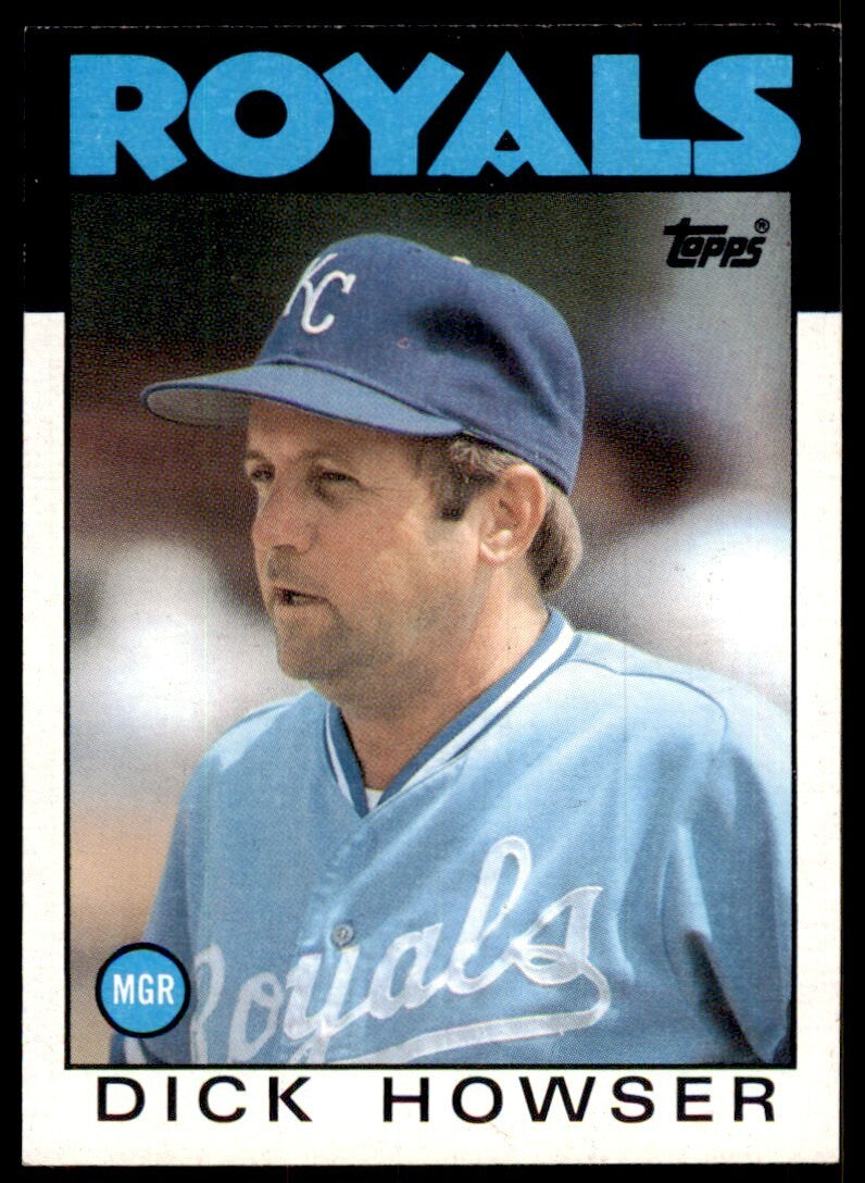 1986 Topps Baseball Card Dick Howser D Kansas City Royals #199