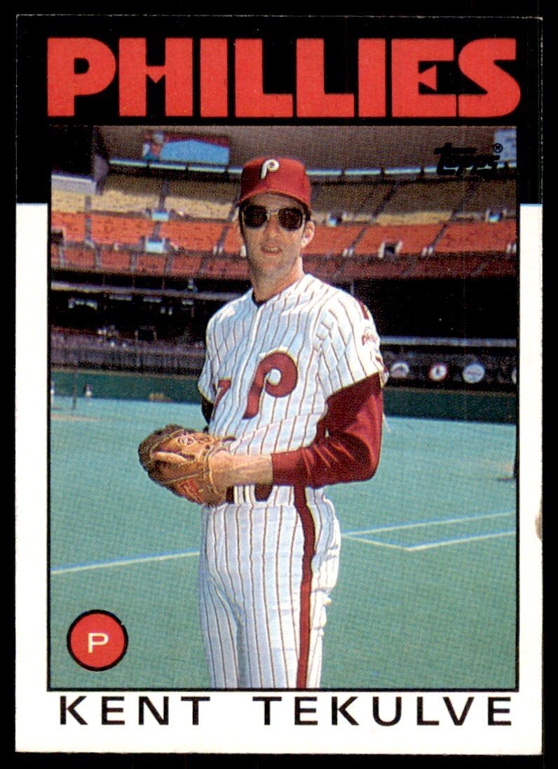 1986 Topps Baseball Card Kent Tekulve Philadelphia Phillies #326