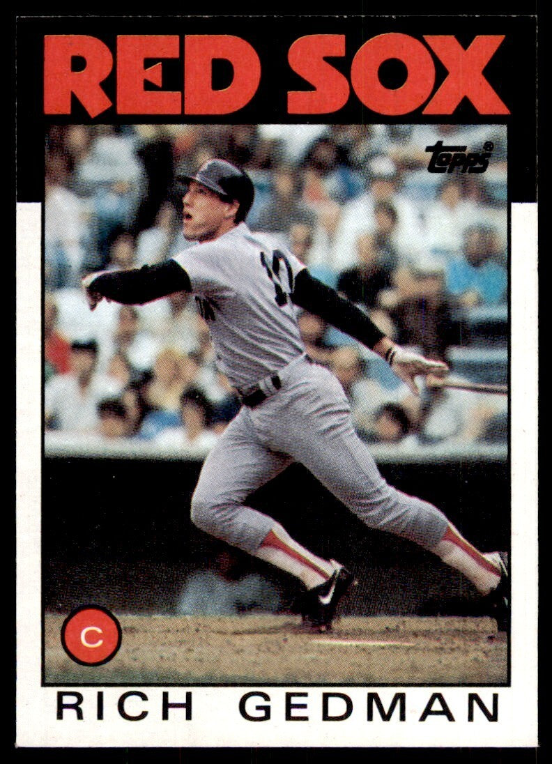 1986 Topps Baseball Card Rich Gedman C Boston Red Sox #375