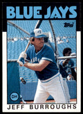 1986 Topps Baseball Card Jeff Burroughs Toronto Blue Jays #168