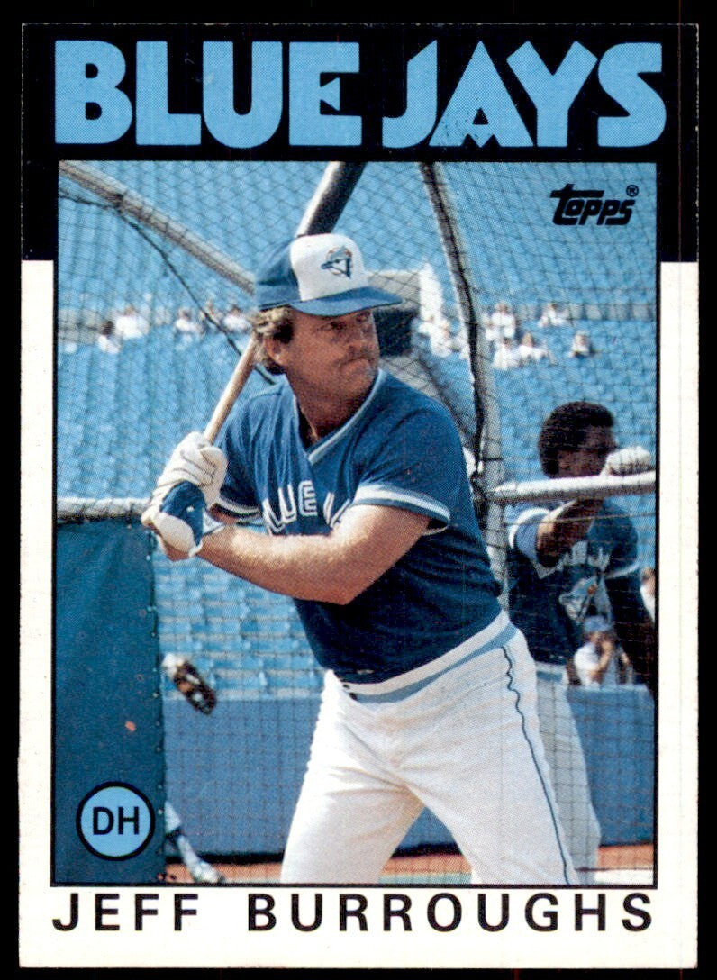 1986 Topps Baseball Card Jeff Burroughs A Toronto Blue Jays #168