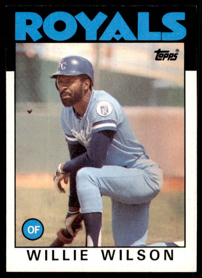 1986 Topps Baseball Card Willie Wilson A Kansas City Royals #25