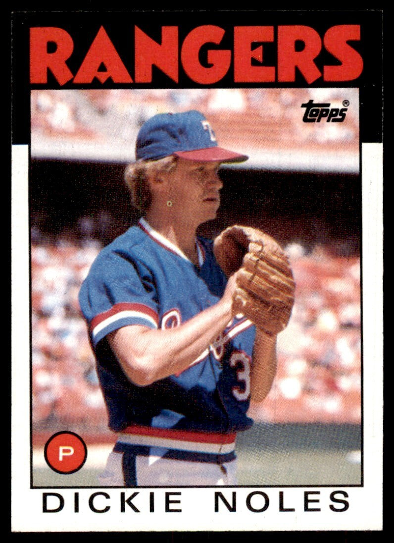 1986 Topps Baseball Card Dickie Noles Texas Rangers #388