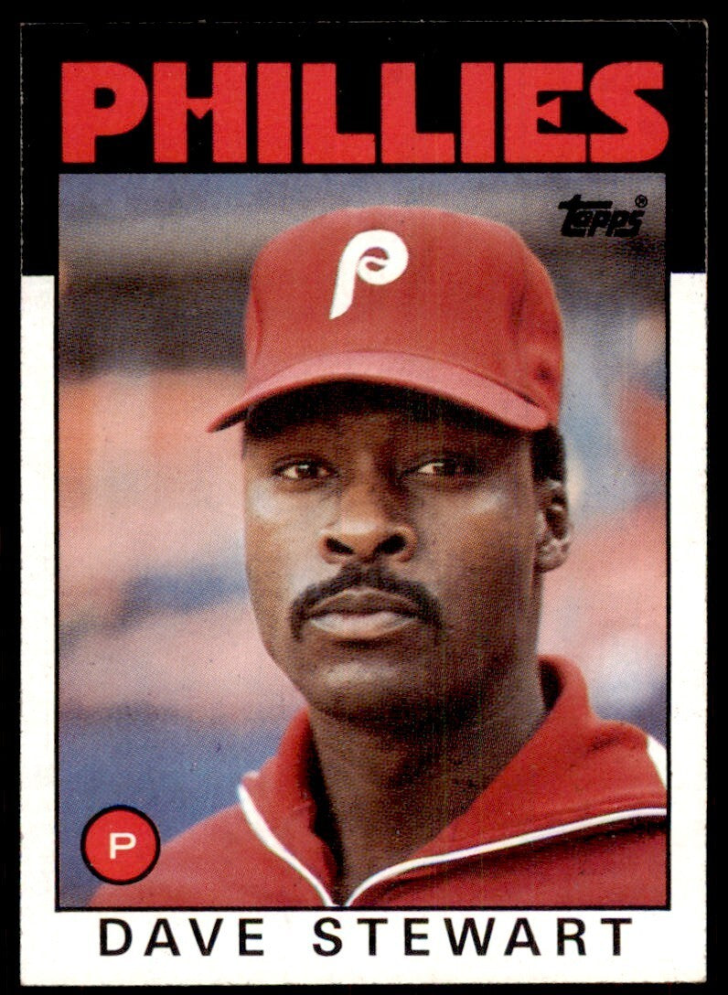 1986 Topps Baseball Card Dave Stewart Philadelphia Phillies #689