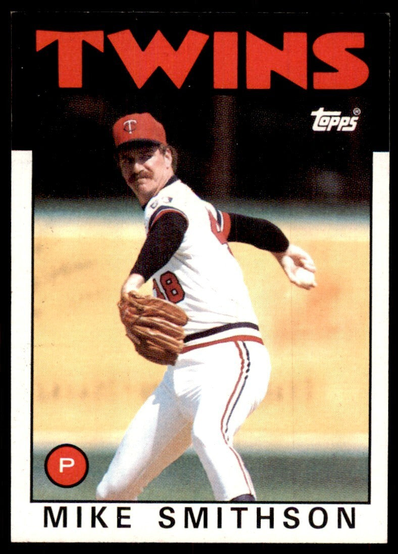 1986 Topps Baseball Card Mike Smithson C Minnesota Twins #695