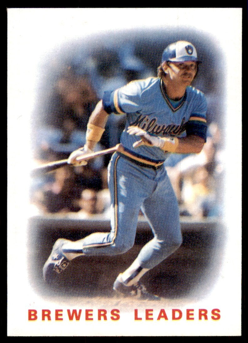 1986 Topps Baseball Card Brewers Leaders (Charlie Moore) Milwaukee Brewers #426