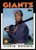 1986 Topps Baseball Card Chris Brown Rookie F San Francisco Giants #383