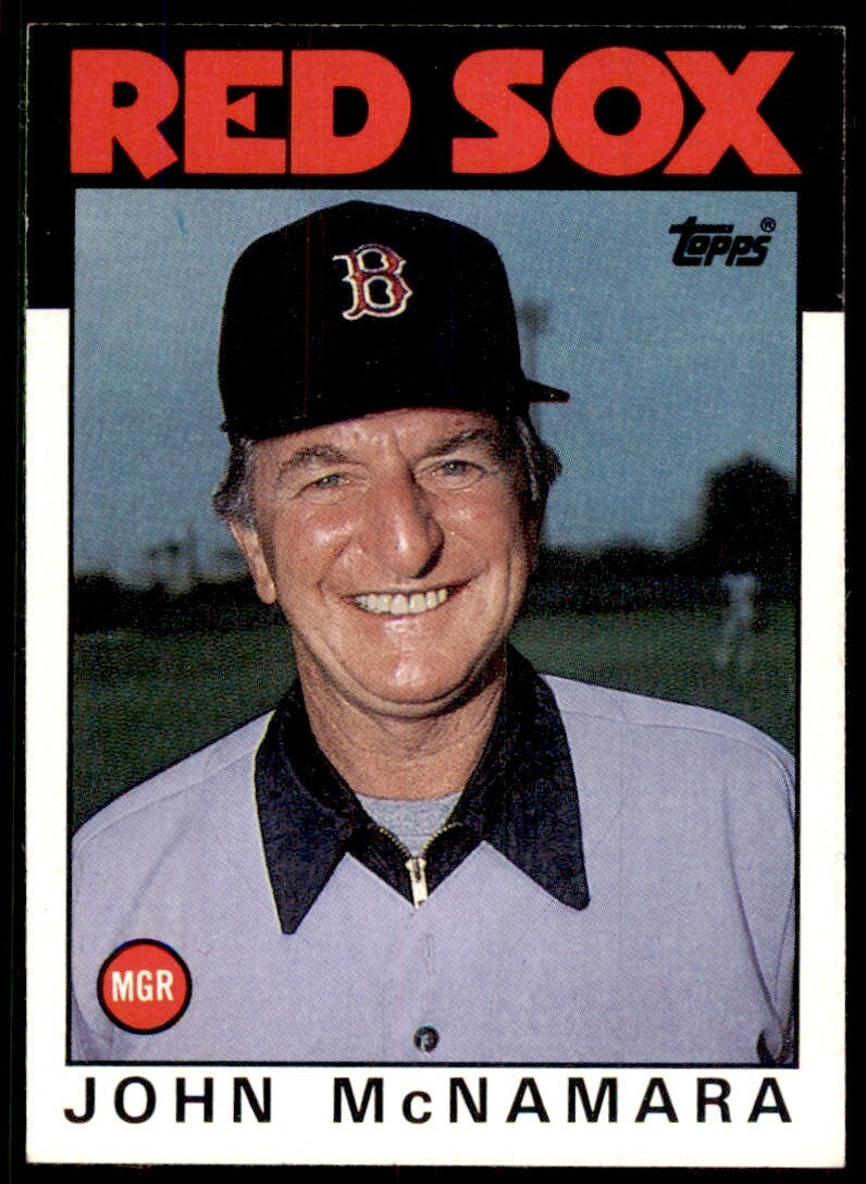 1986 Topps Baseball Card John McNamara B Boston Red Sox #771
