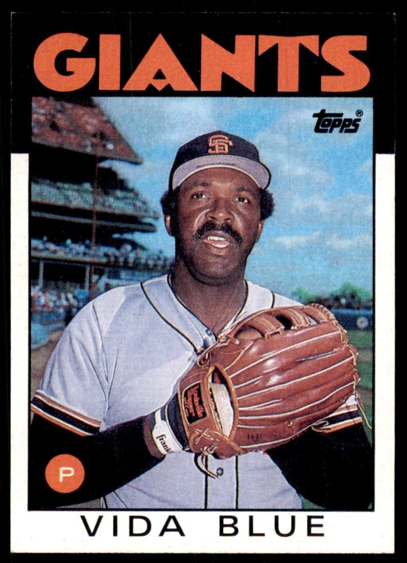 1986 Topps Baseball Card Vida Blue B San Francisco Giants #770