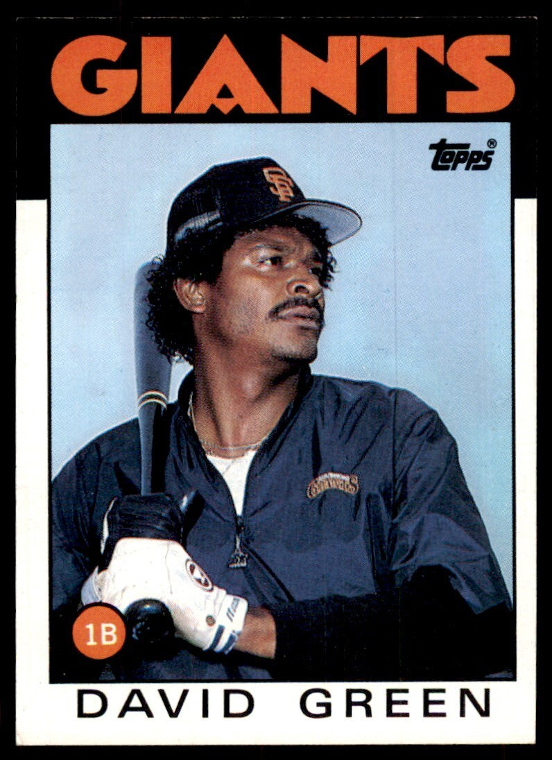 1986 Topps Baseball Card David Green A San Francisco Giants #727