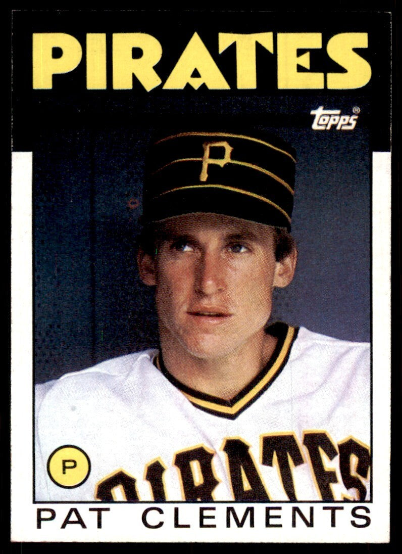 1986 Topps Baseball Card Pat Clements Rookie B Pittsburgh Pirates #754