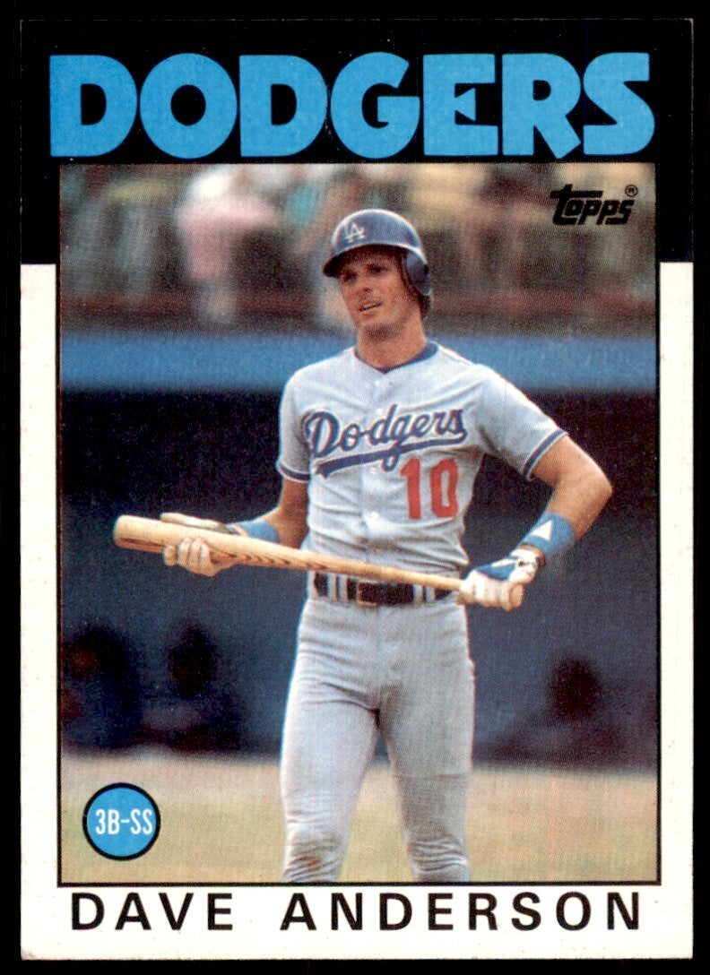 1986 Topps Baseball Card Dave Anderson Los Angeles Dodgers #758