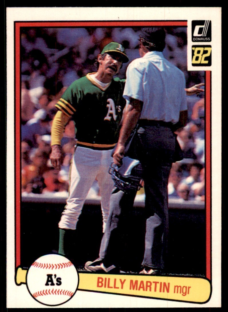 1982 Donruss Baseball Card Billy Martin Oakland Athletics #491