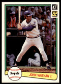 1982 Donruss Baseball Card John Wathan A Kansas City Royals #86