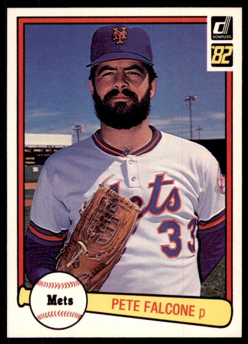 1982 Donruss Baseball Card Pete Falcone A New York Mets #380