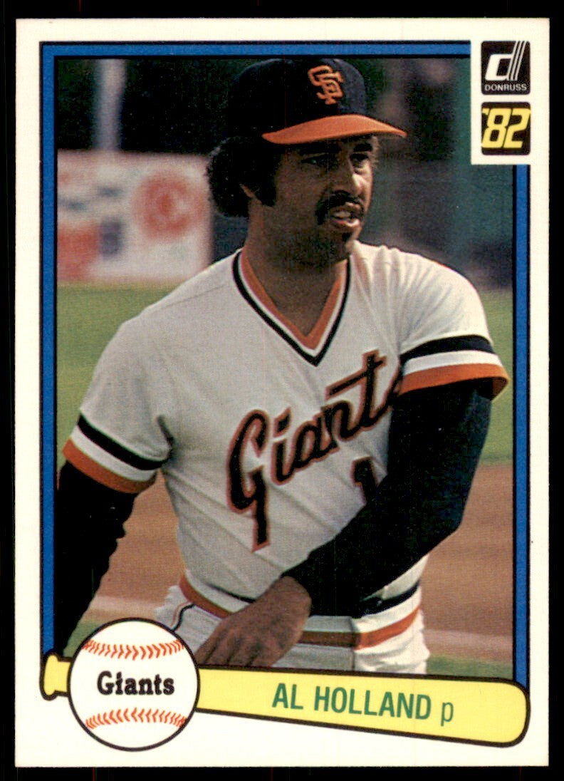 1982 Donruss Baseball Card Al Holland A San Francisco Giants #377