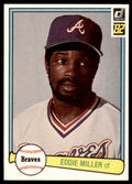 1982 Donruss Baseball Card Eddie Miller Atlanta Braves #425
