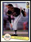 1982 Donruss Baseball Card Allen Ripley San Francisco Giants #125