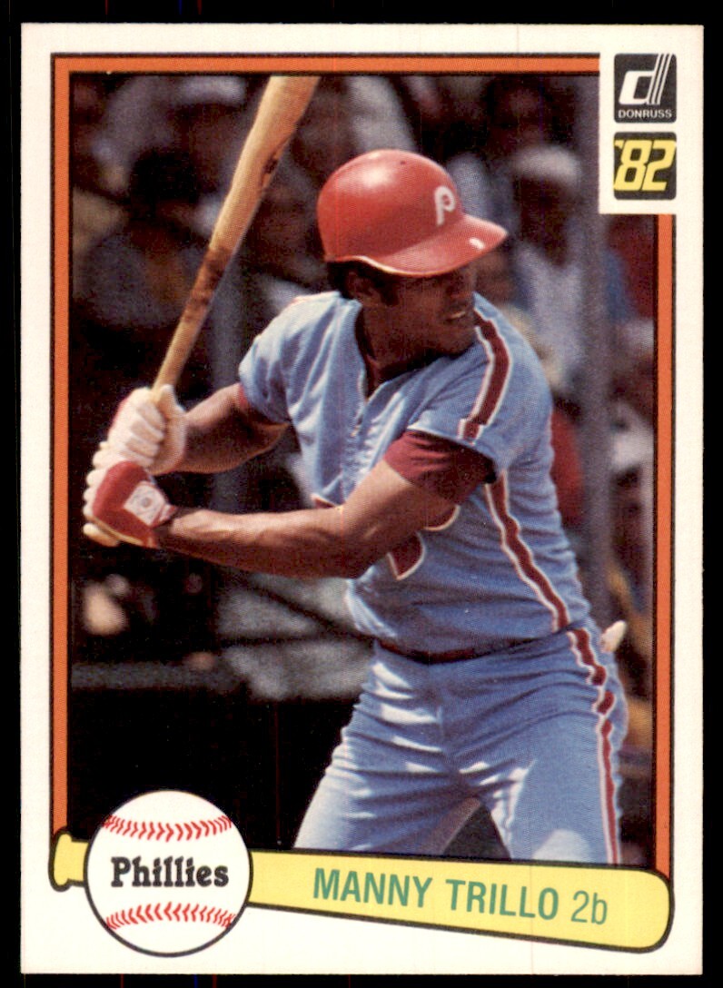 1982 Donruss Baseball Card Manny Trillo AA Philadelphia Phillies #245