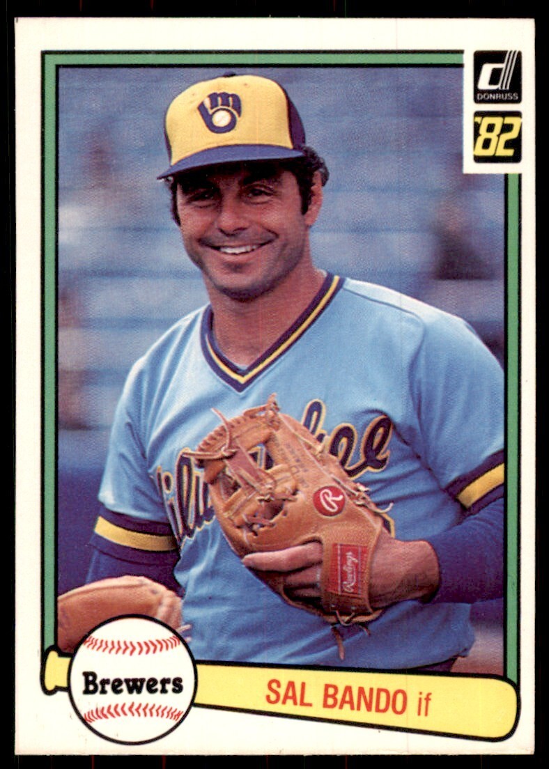 1982 Donruss Baseball Card Sal Bando Milwaukee Brewers #592