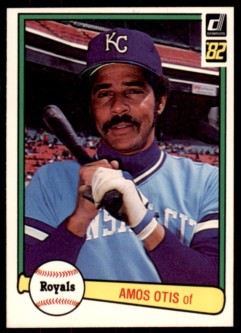 1982 Donruss Baseball Card Amos Otis Kansas City Royals #70