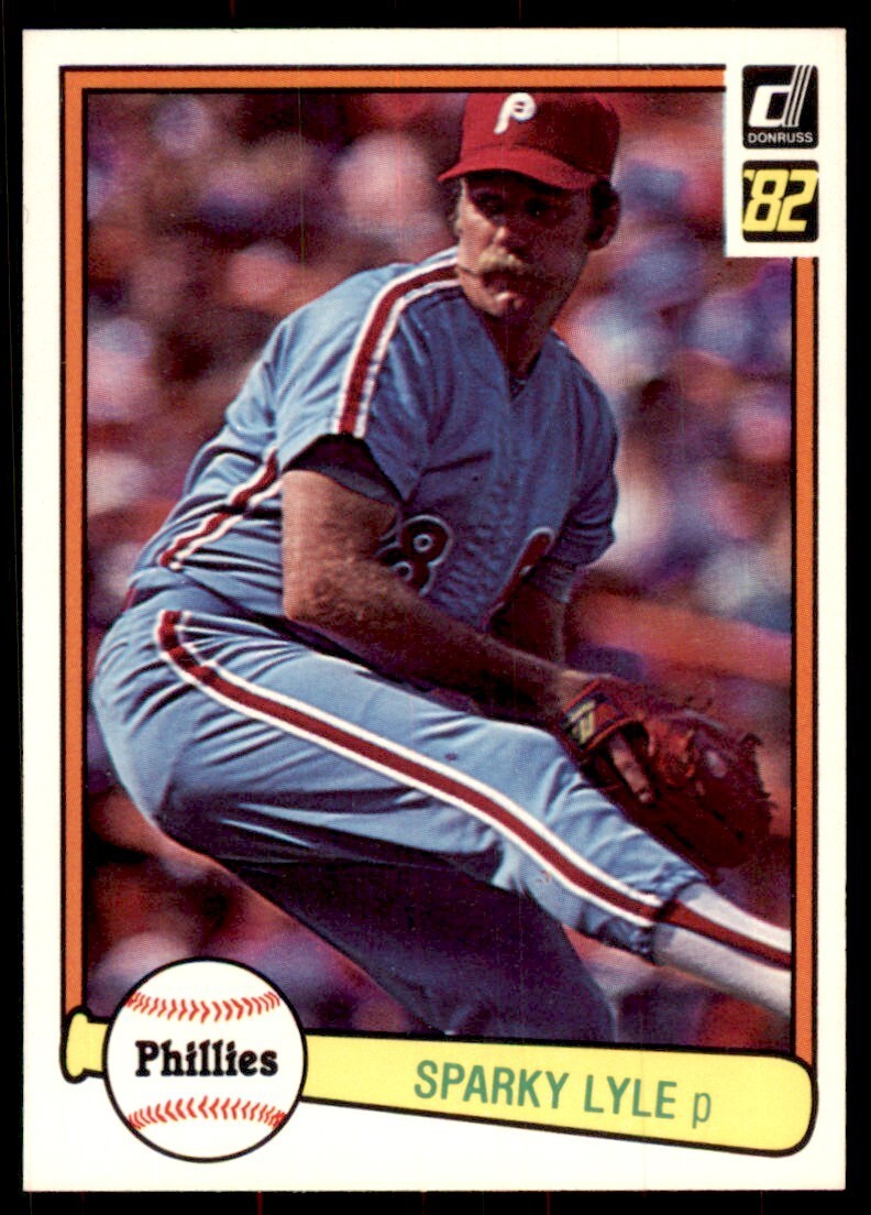 1982 Donruss Baseball Card Sparky Lyle AA Philadelphia Phillies #189