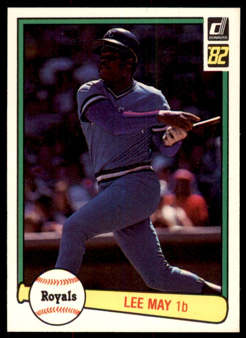 1982 Donruss Baseball Card Lee May AA Kansas City Royals #570