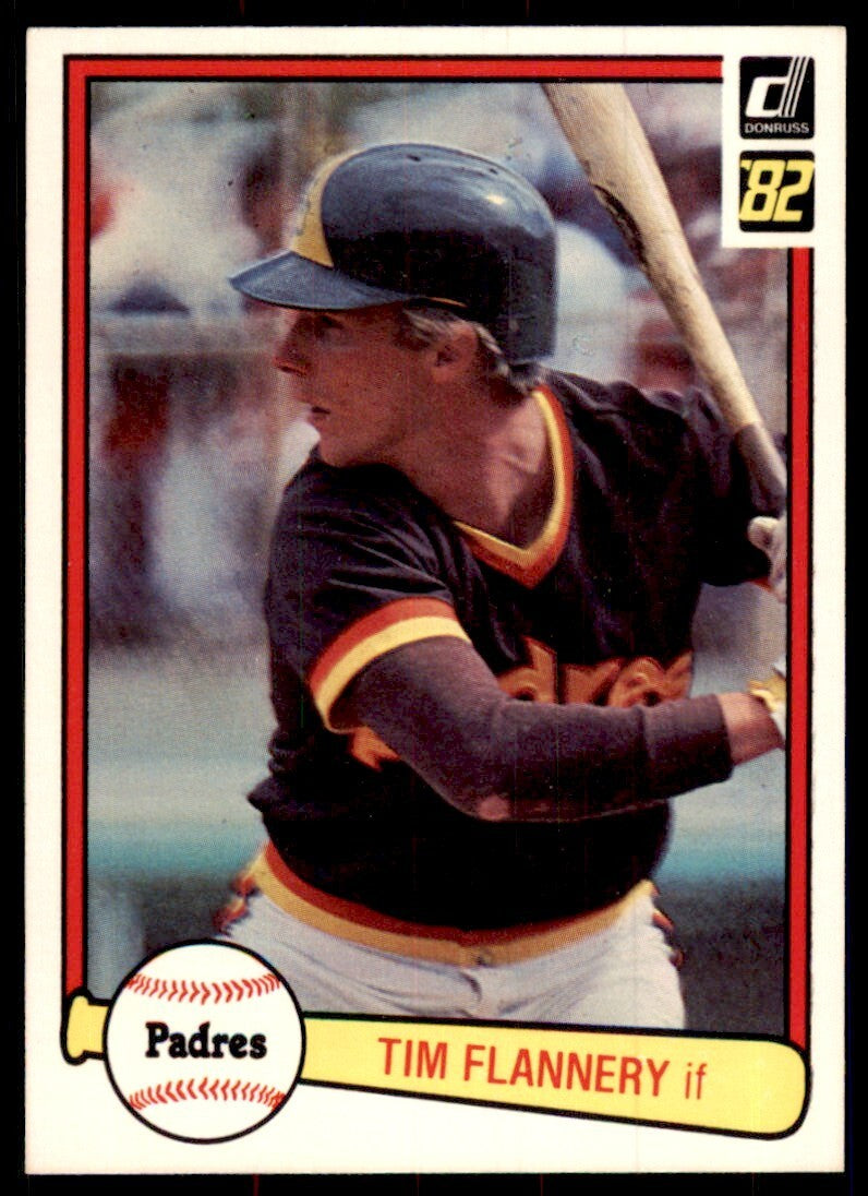 1982 Donruss Baseball Card Tim Flannery San Diego Padres #61