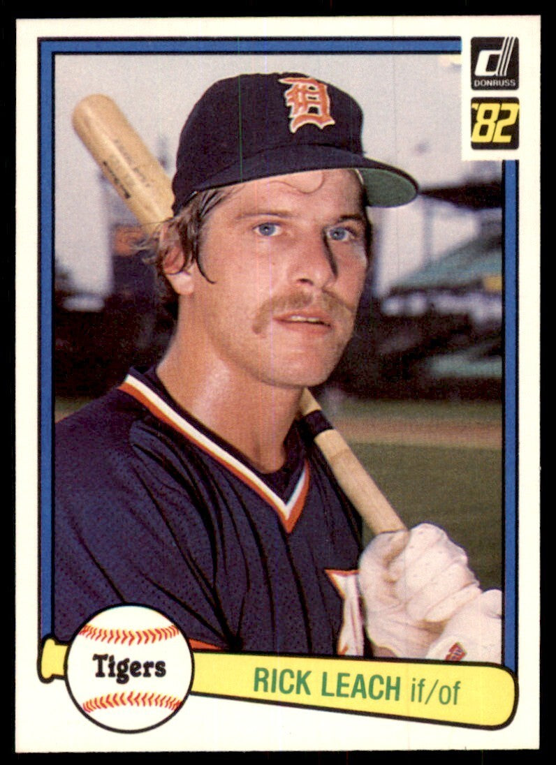 1982 Donruss Baseball Card Rick Leach Rookie G Detroit Tigers #583
