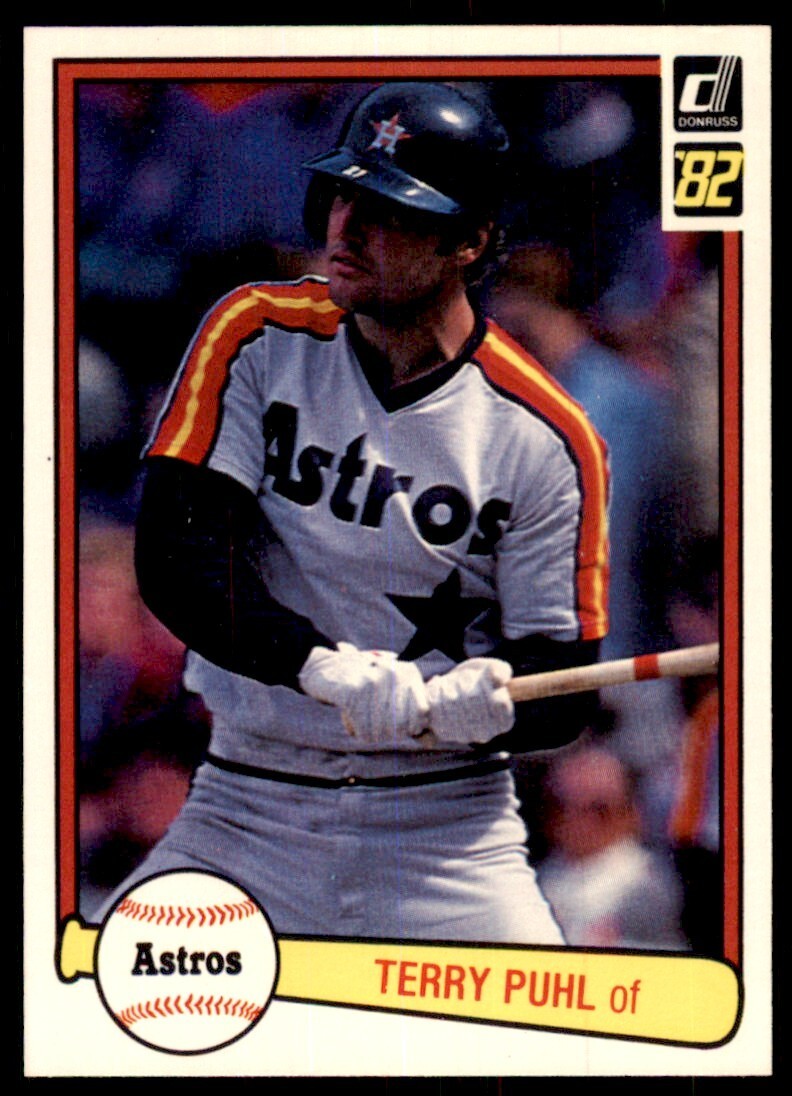 1982 Donruss Baseball Card Terry Puhl H Houston Astros #370