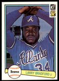 1982 Donruss Baseball Card Larry Bradford G Atlanta Braves #553