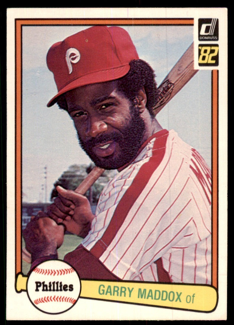 1982 Donruss Baseball Card Garry Maddox H Philadelphia Phillies #315