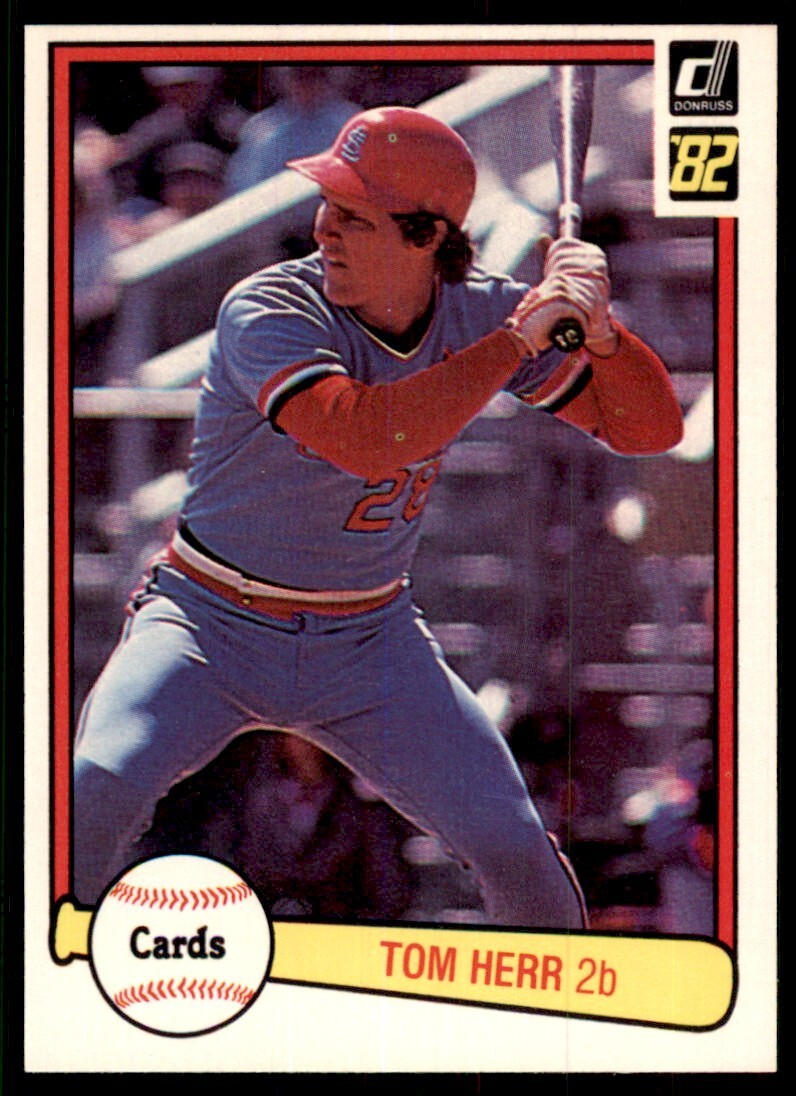 1982 Donruss Baseball Card Tom Herr St. Louis Cardinals #530
